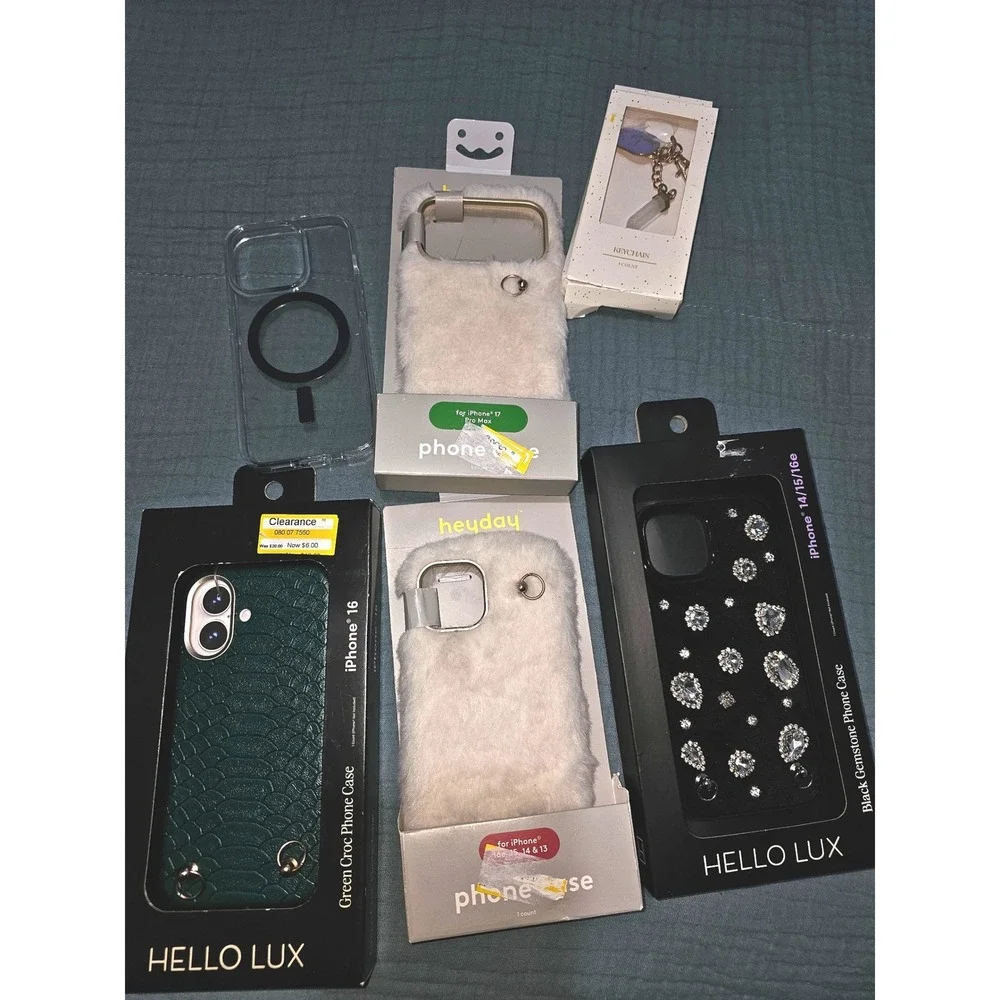 iPhone Case Bundle Hello Lux Heyday iPhone 16 17 Pro Max 15 14 Gemstone Fur Croc